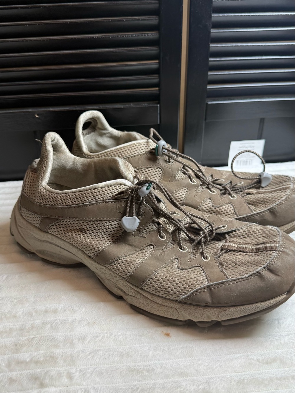 L.L. Bean Men's Mesh Trail Sneakers in Taupe